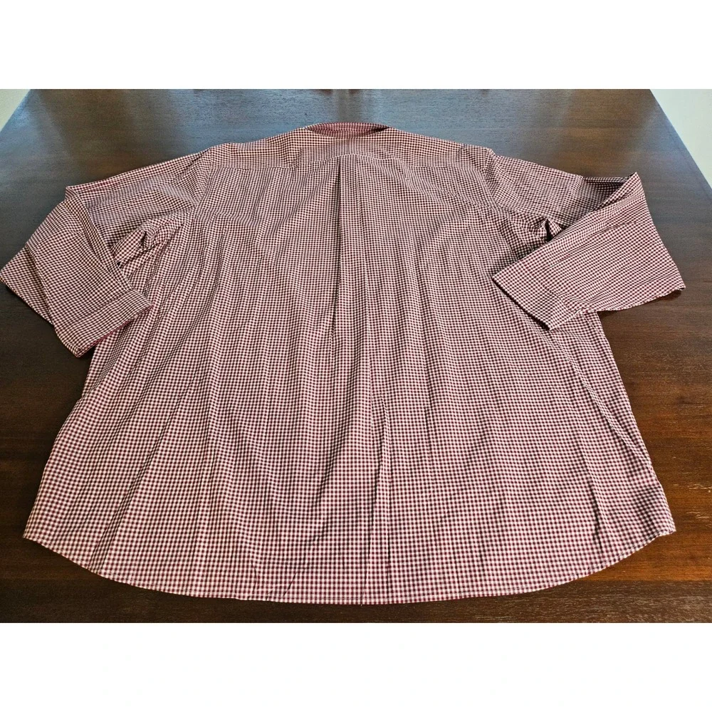Polo Ralph Lauren Button Down Men 3XB Burgundy Gingham Stretch Long Sleeve Shirt - Picture 6 of 10